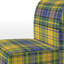 Fauteuil de chambre rembourré à motif tartan à carreaux vert et orange-1141901669