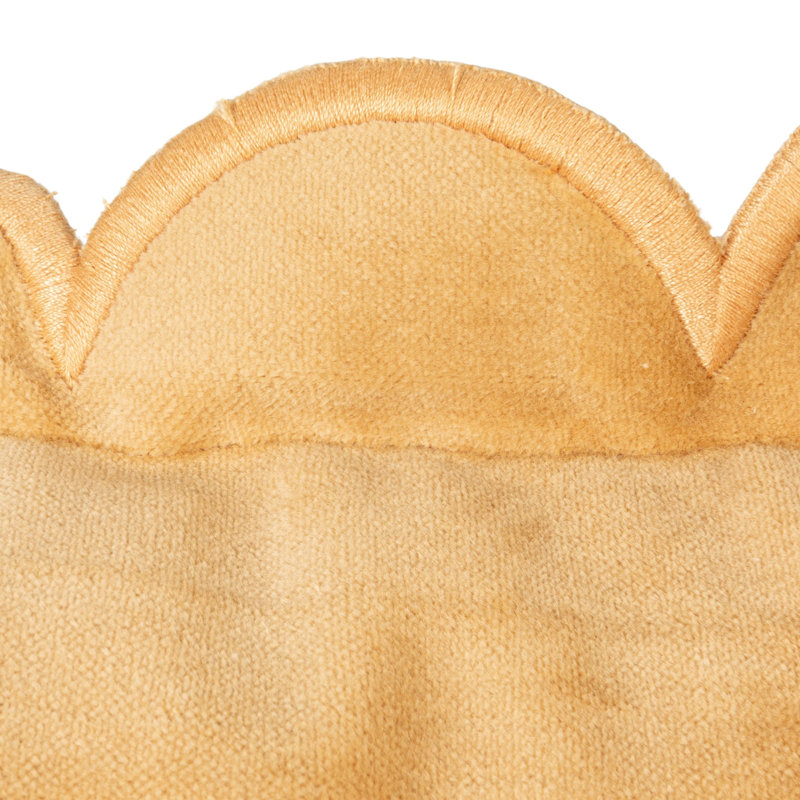 Coussin en velours de coton avec bride festonnée