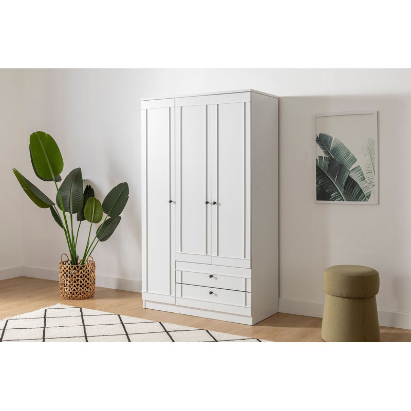 Tektas 3 Door Manufactured Wood Wardrobe, 178cm H x 105cm W x 52cm D