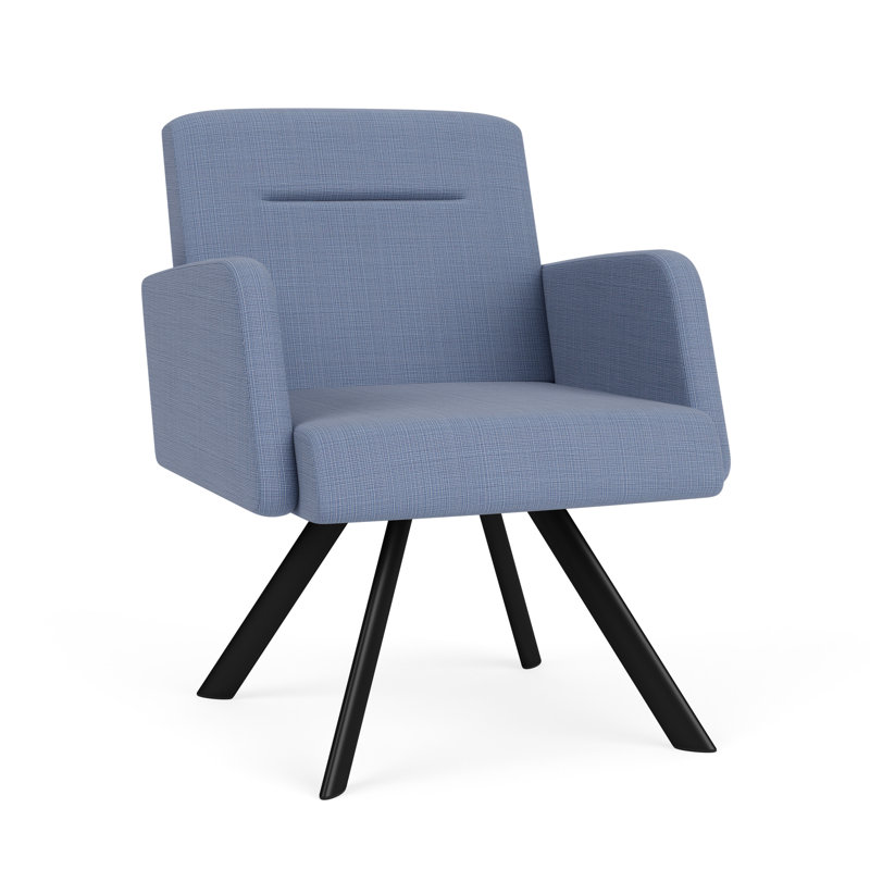 Fauteuil de réception Willow, Noir, Chambray bleu marine clair