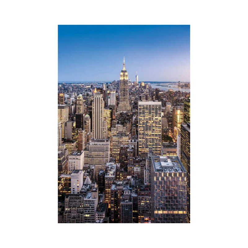 Empire State Building And Manhattan Skyline In New York City by Jan Becke - Wrapped Canvas Print