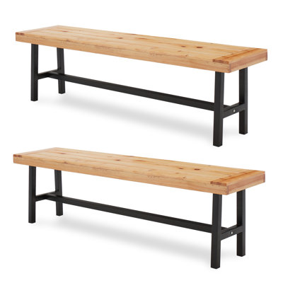 Lulsgate Wooden Picnic Bench(Set of 2)
