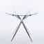 Table de salle à manger moderne en verre trempé avec pieds en métal-2147099362