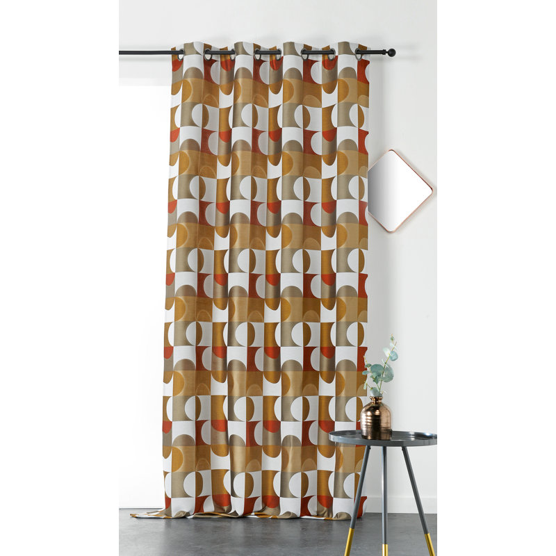 Lilyanna Astral Eyelet Room Darkening Single Curtain, Yellow/Orange