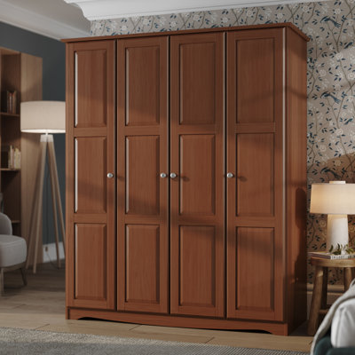 Armoire-penderie 100% bois massif Passerella avec boutons en métal