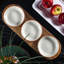 Plateau de service 6 oz en céramique de turquoise et plateau de trempage avec plateau en bois d'acacia, petits bols et plats de trempage de 4,5 pouces pour condiments, plats d'accompagnement, trempette, pré, dessert, salsa