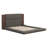 Floor Upholstered Platform Bed With Extended Wood Headboard & Bedside Shelf