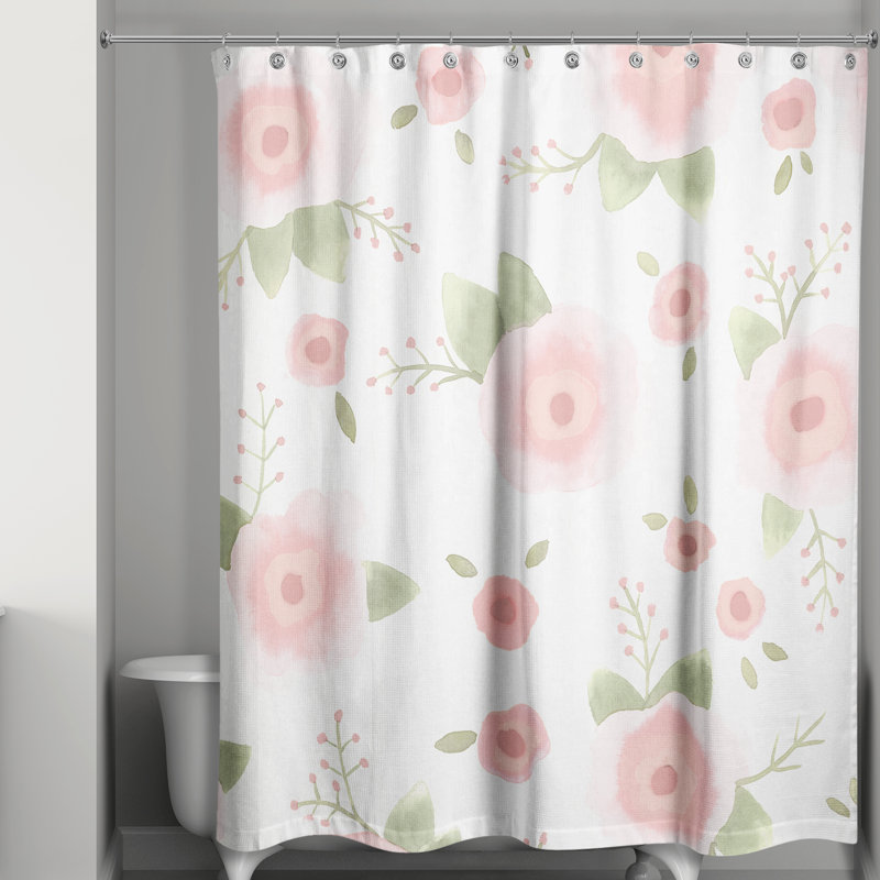 Rideau de douche à motif floral Kimana