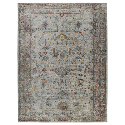 Kolby Traditional Bordered Premium Polyester Performance Area Rug