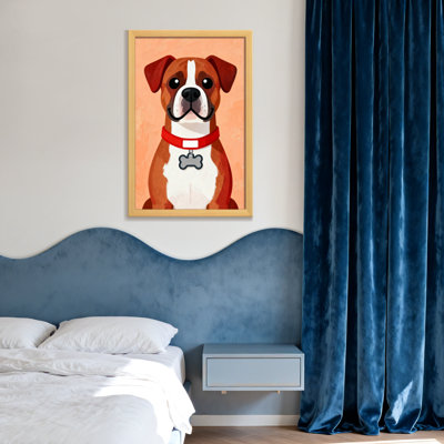 Animaux mignons avec un collier rouge et une étiquette en os
