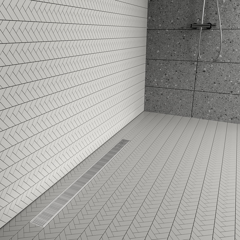 Finition brossée, bonde de douche en acier inoxydable 304 de 36 pouces, grille de plancher amovible et drain de salle de bain attrayant avec conception imperméable pour carrelage, conforme Cupc
