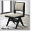 Ensemble de salle à manger contemporain 7 pièces noir avec table en bois d'hévéa et 6 chaises pour des repas élégants et confortables