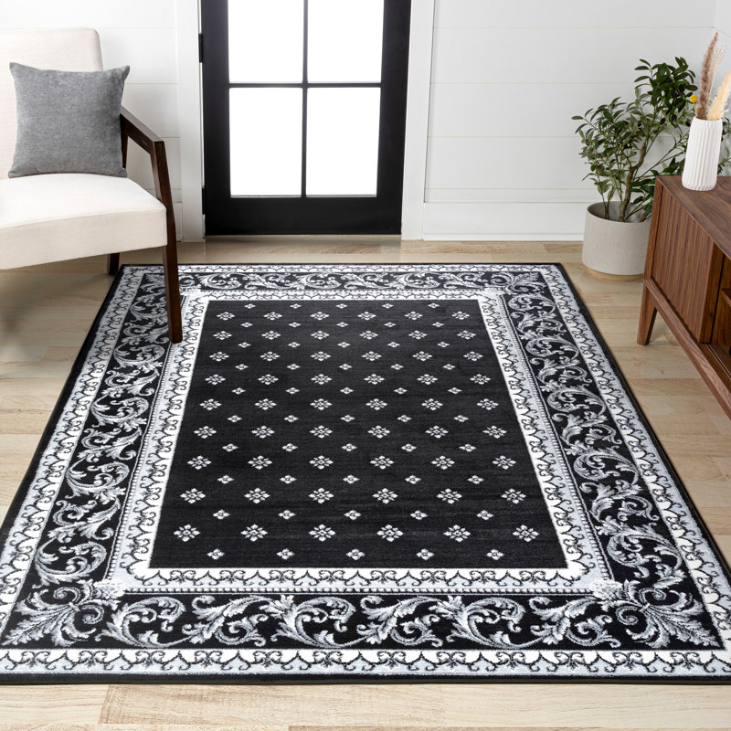 Tapis noir / gris Jaiden, Rectangulaire 3 pi x 5 pi