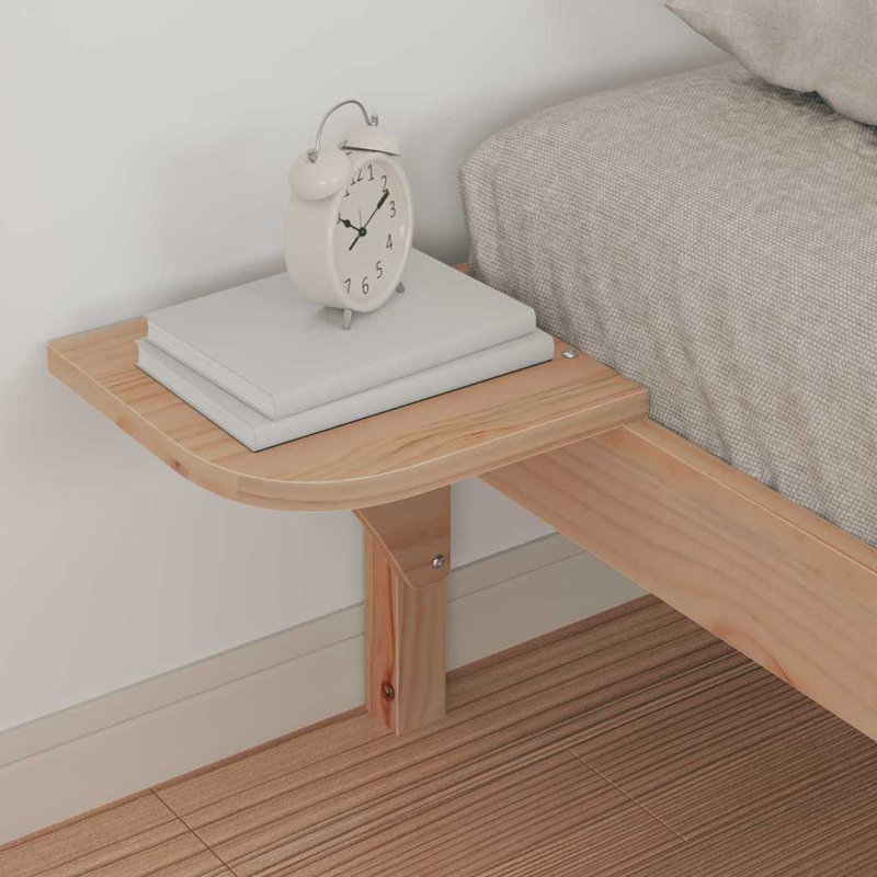 Solid Wood Bed Frame, 100 x 220cm, Natural