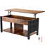 17 Stories Lift-Top Coffee Table: 106 cm Rectangular Table for Living Room, Brown