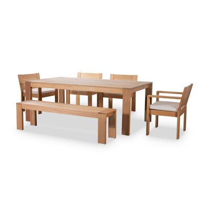 Callen 6 - Person Eucalyptus Patio Dining Set