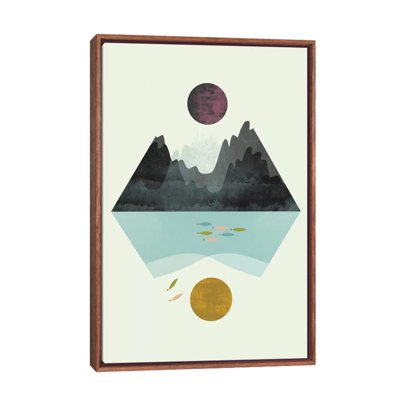 «Storm And Calm» - Impression, H 26 po x l 18 po x 1,5 po, Toile avec cadre en bois classique