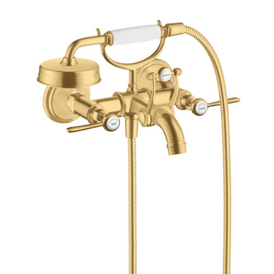 Montreux Double Lever Handle Wall Mounted Clawfoot Tub Faucet Trim with Handshower