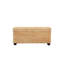 42" Natural Rattan & Solid Mahogany Lift-Top Storage Trunk