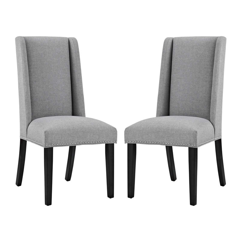 Chaises de salle à manger Modway Baron, Velours gris pâle