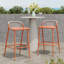 Tabourets de bar d'extérieur à structure en aluminium avec dossier en forme de pétoncle et repose-pieds intégré, ensemble de deux pour des rassemblements décontractés-1930719353-1930719354