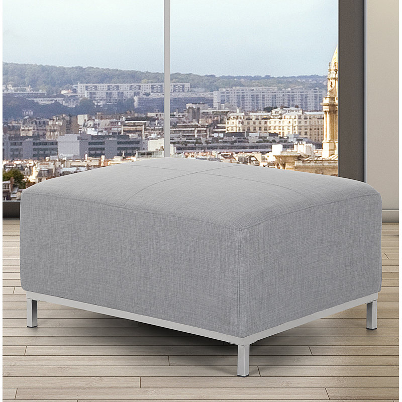 Ensley 95cm Wide Rectangle Standard Ottoman, Light Grey