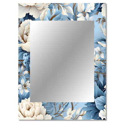 Leblanc Ethereal Rococo Flourish Victorian Pattern - Floral Decorative Mirror, Floral Large Wall Mirror, Printed Metal Art