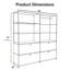 70 po H 60 po Armoire de rangement en métal avec portes et tablettes