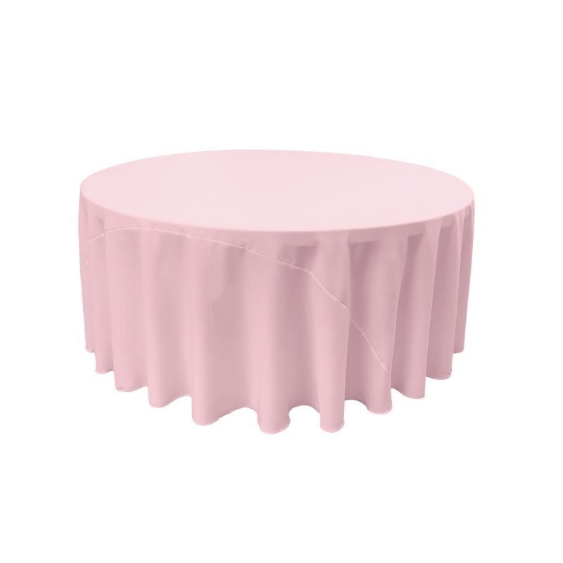 Solid Color Round Tablecloth - Basics by Wayfair™, Light Pink, 108" Round