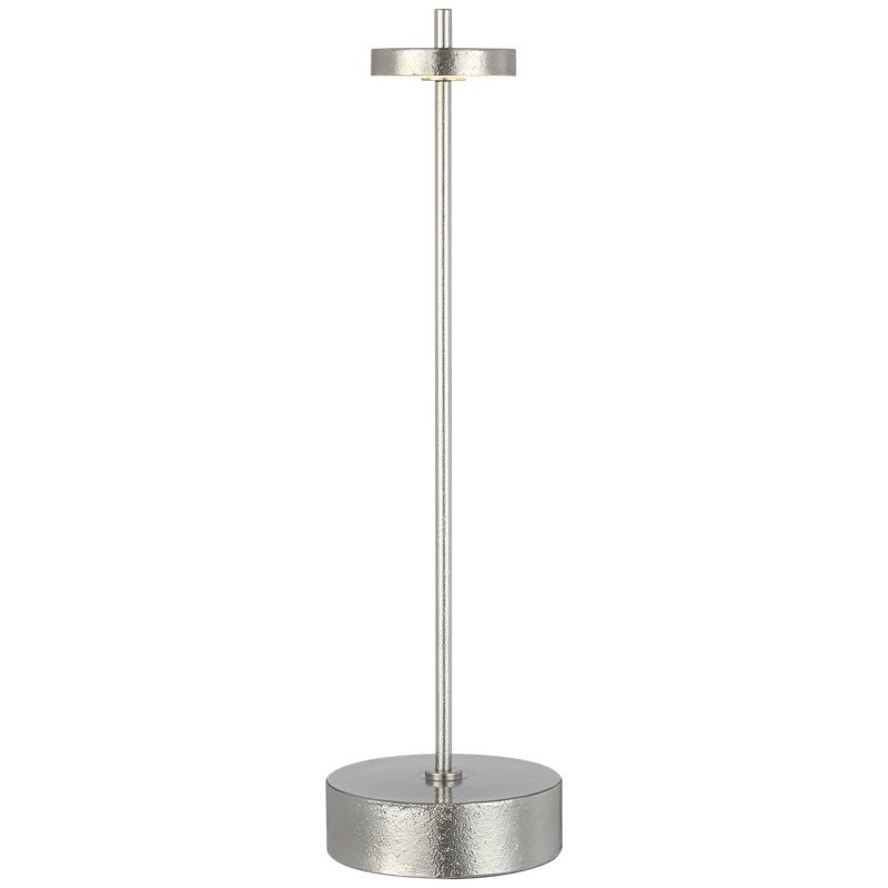 Kelly Wearstler Sene Rechargeable Table Lamp, Silver, 12.25" H x 3.25" W x 3.25" D, 1.5 W