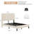Beige Full Bed Frame With Charging Station And Storage Headboard, Quiet , Strong Metal Slats, No Box Spring Needed Size Platform Velvet Headboard Station, Slats For Support, Spring, Fast Assembly-1828291389