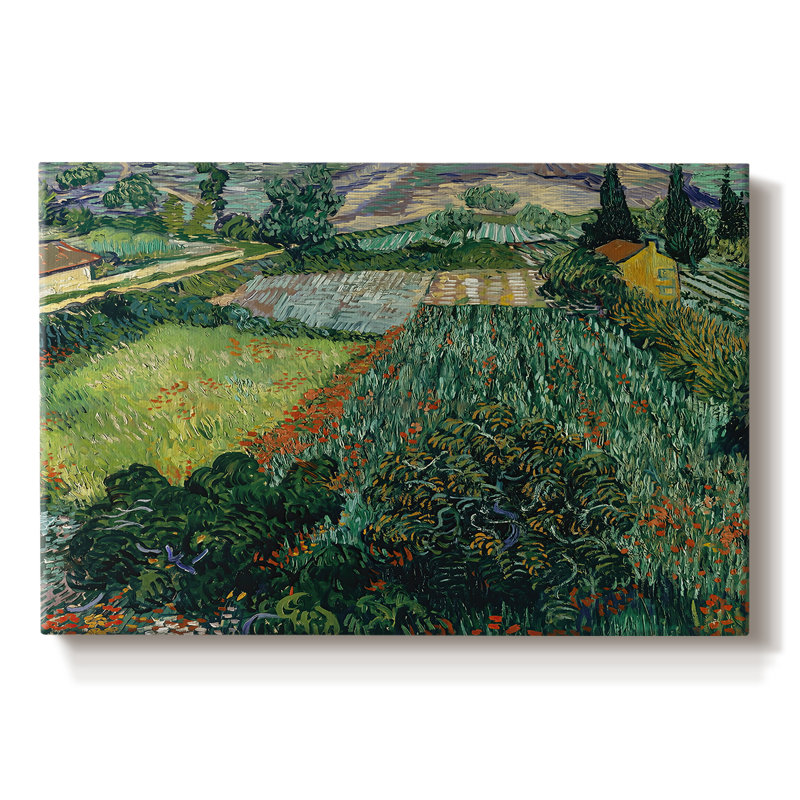 Field with Poppies (Saint-Rémy)-Vincent van Gogh-Gallery Wrapped Canvas-1889, 12 x 18