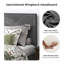 Luxueuse structure de lit pour tête de lit en lin avec stabilité et rangement sous le lit, aucun sommier requis-2130765867