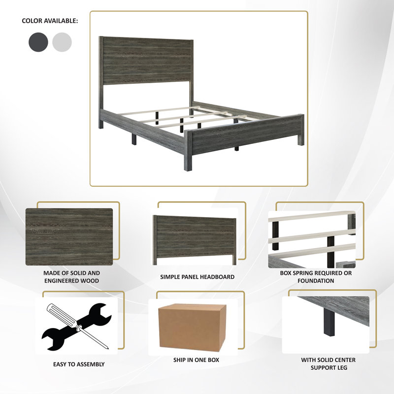 Ihor Bed, Light Gray, King