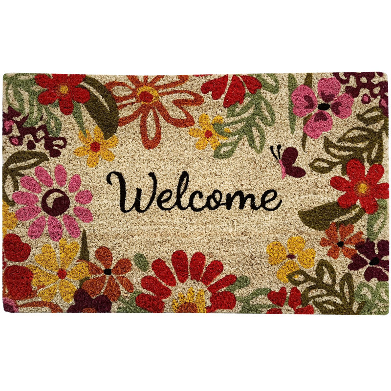 Tapis d'extérieur antidérapant en fibre de coco 28 po x 18 po Legena