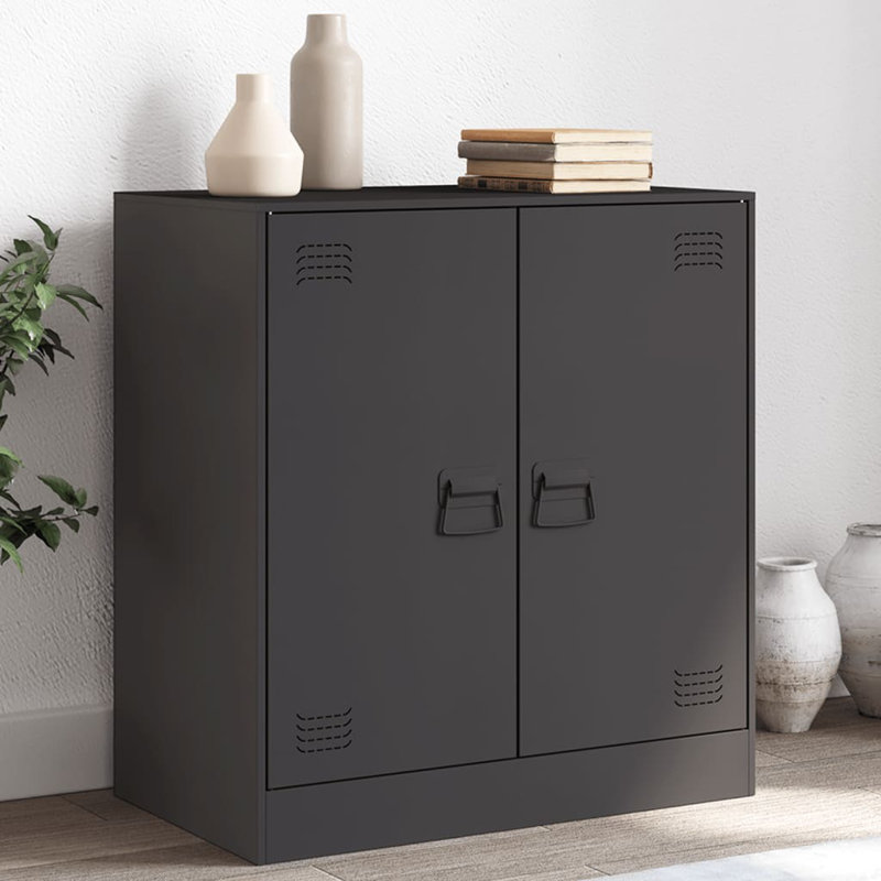 Shelman Steel Accent Cabinet, Black