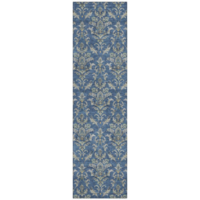 Machine Washable Indoor/Outdoor Chantille ACN2325 Damask Rug