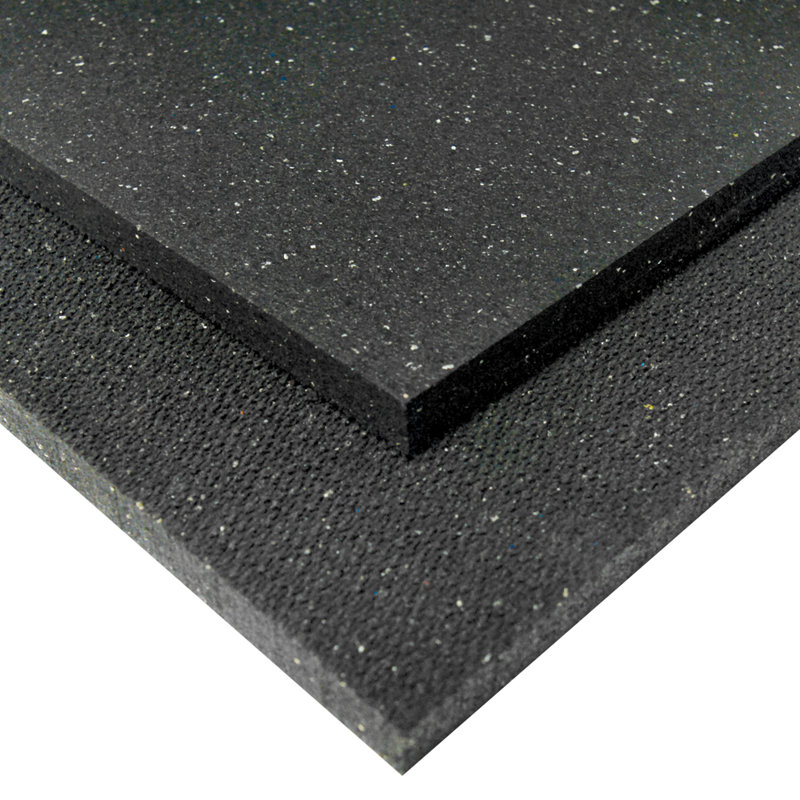 Black Heavy Duty Recycled Rubber Mat, 3/4-Inch x 3 x 4-Feet