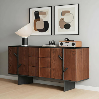Buffet de rangement rétro en bois massif