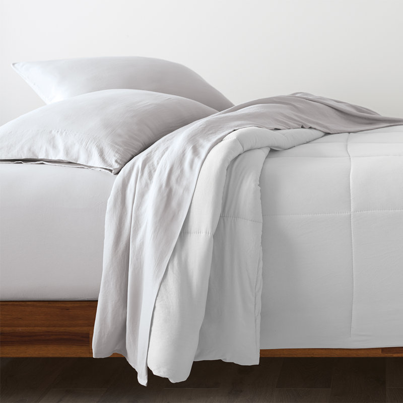 Full Size Light Grey Cotton Percale Deep Pocket Sheet Set