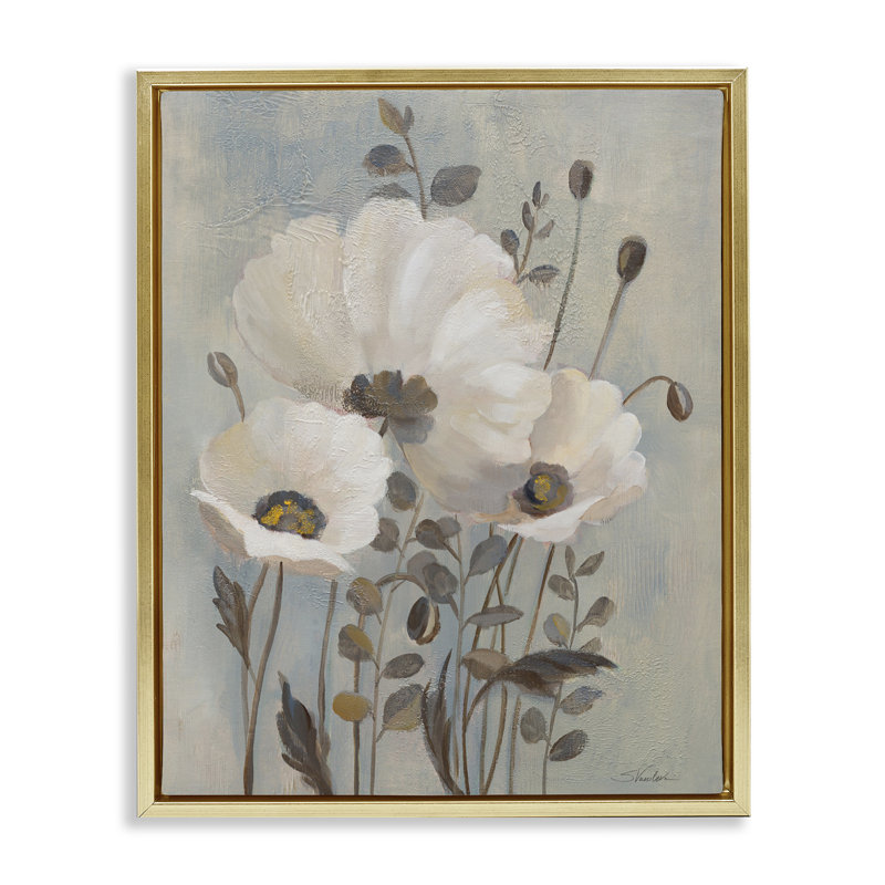 Art mural sur toile flottant avec coquelicots traditionnels traditionnels par Silvia Vassileva, H 31 po x l 25 po