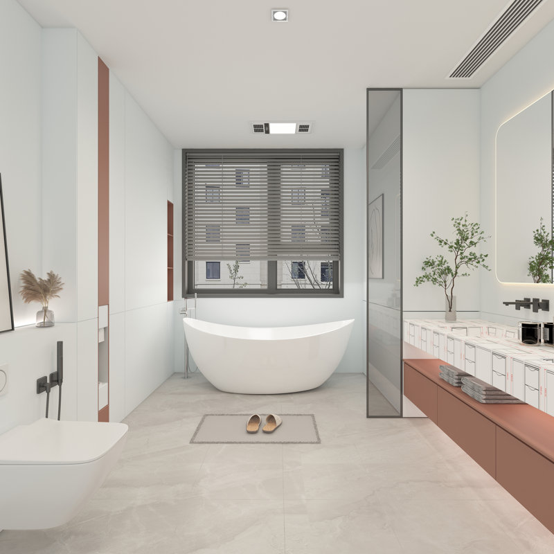 59'' x 27'' Freestanding Soaking Acrylic Bathtub, White