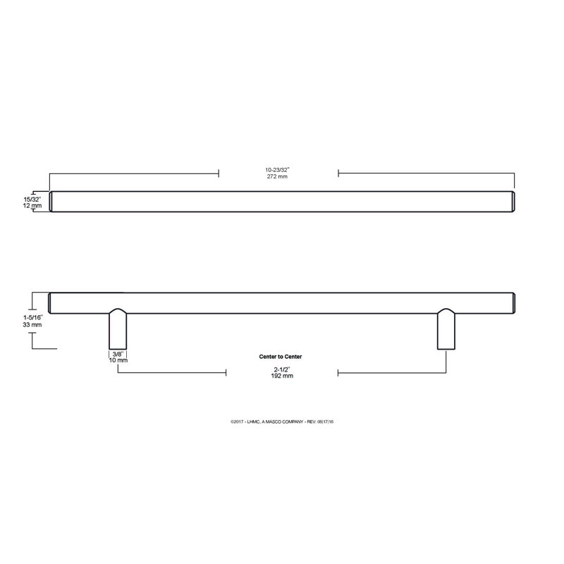 Brushed Steel Modern Cabinet Bar Pull with Mounting Hardware