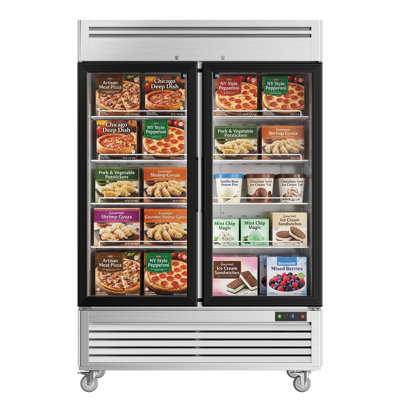 Congélateur vertical de 54,4 po à 49 pi cu avec 8 tablettes réglables pour restaurant café