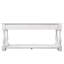 Console en bois de 63 pouces de long avec 3 tiroirs et 1 tablette inférieure pour le canapé d'entrée très facile à assembler (blanc antique)-993086298