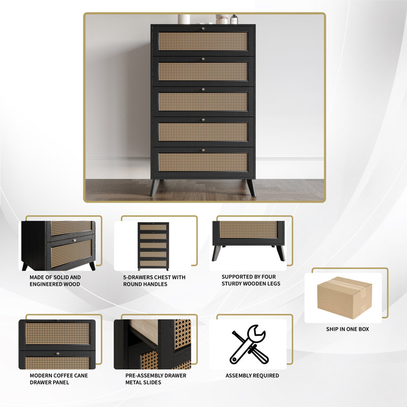 Porston 29.53'' W Dresser, Black