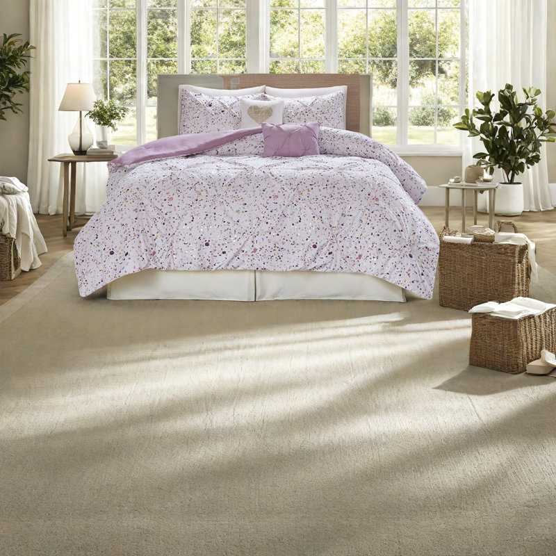 Glamorous Metallic Plum Bedding Sets, Polyester Comfort, Modern Elegance