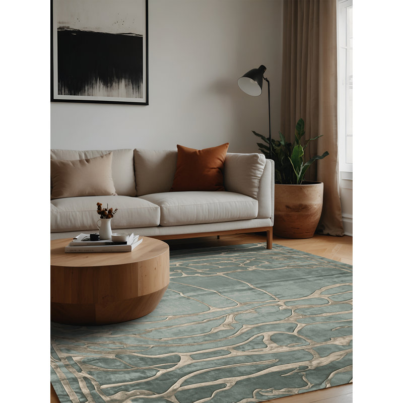 Machine Washable Brown Area Rug, Square 7'