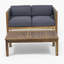 Ensemble de meubles de patio 4 pièces avec coussin moelleux et table basse en bois