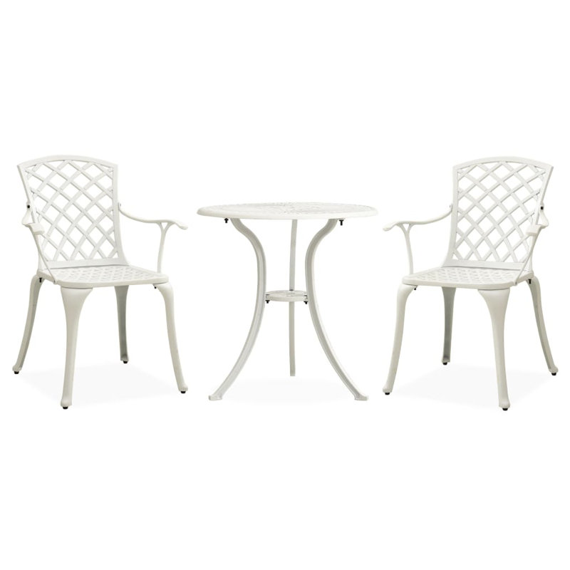 Bellavia 2 - Person Patio Dining Set with Round Table, White